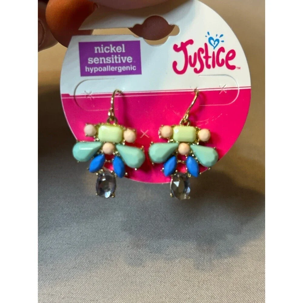 Justice Girls Dangle Earrings Nickel Free - Picture 2 of 3
